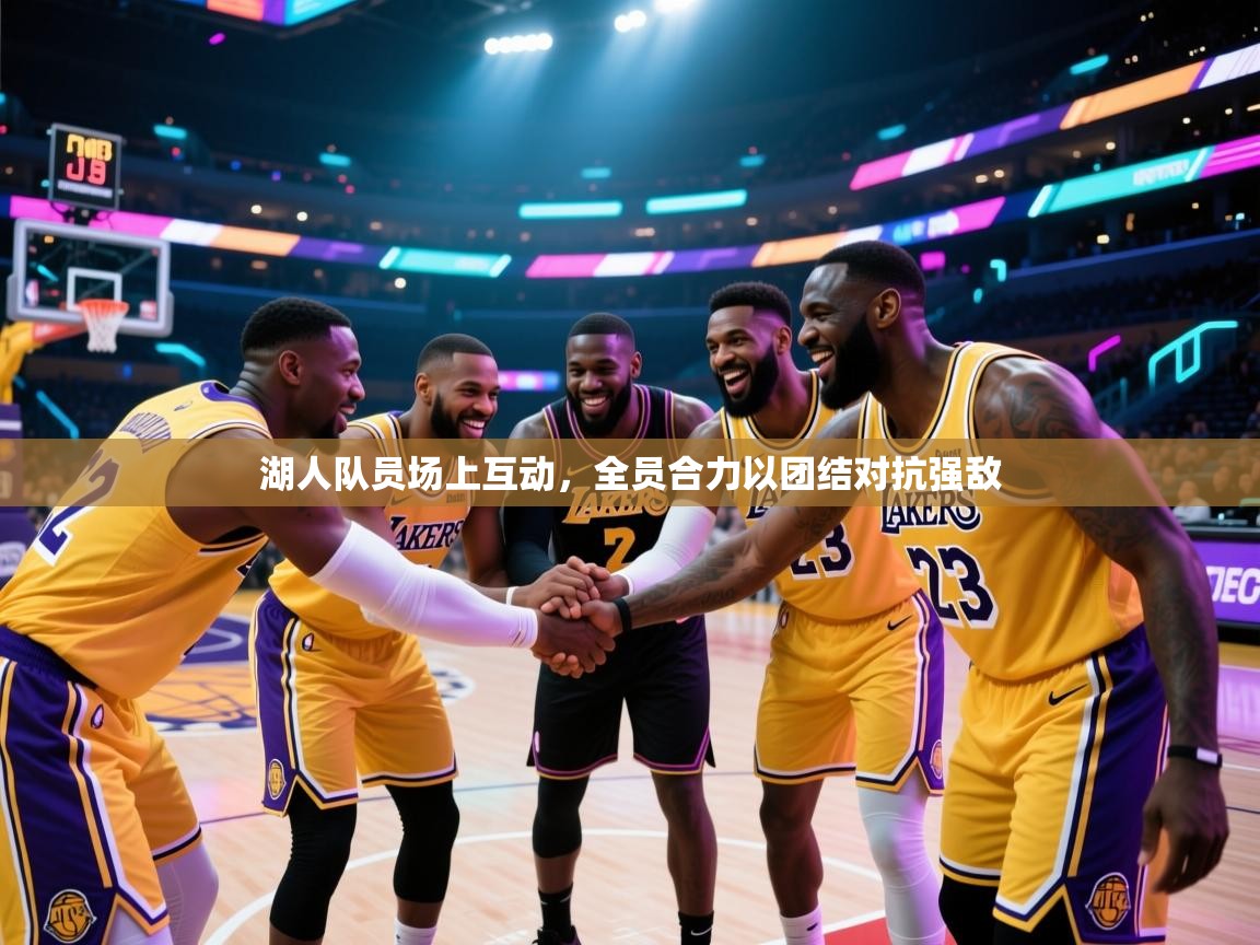 湖人队员场上互动，全员合力以团结对抗强敌